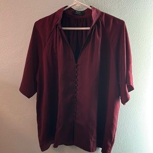 NEW Brass Clothing Flow Blouse Garnet Red XL